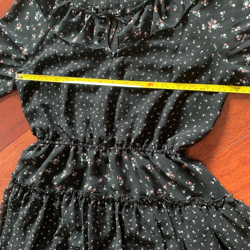 Black Floral Dress, Size M - Picture 6 of 13